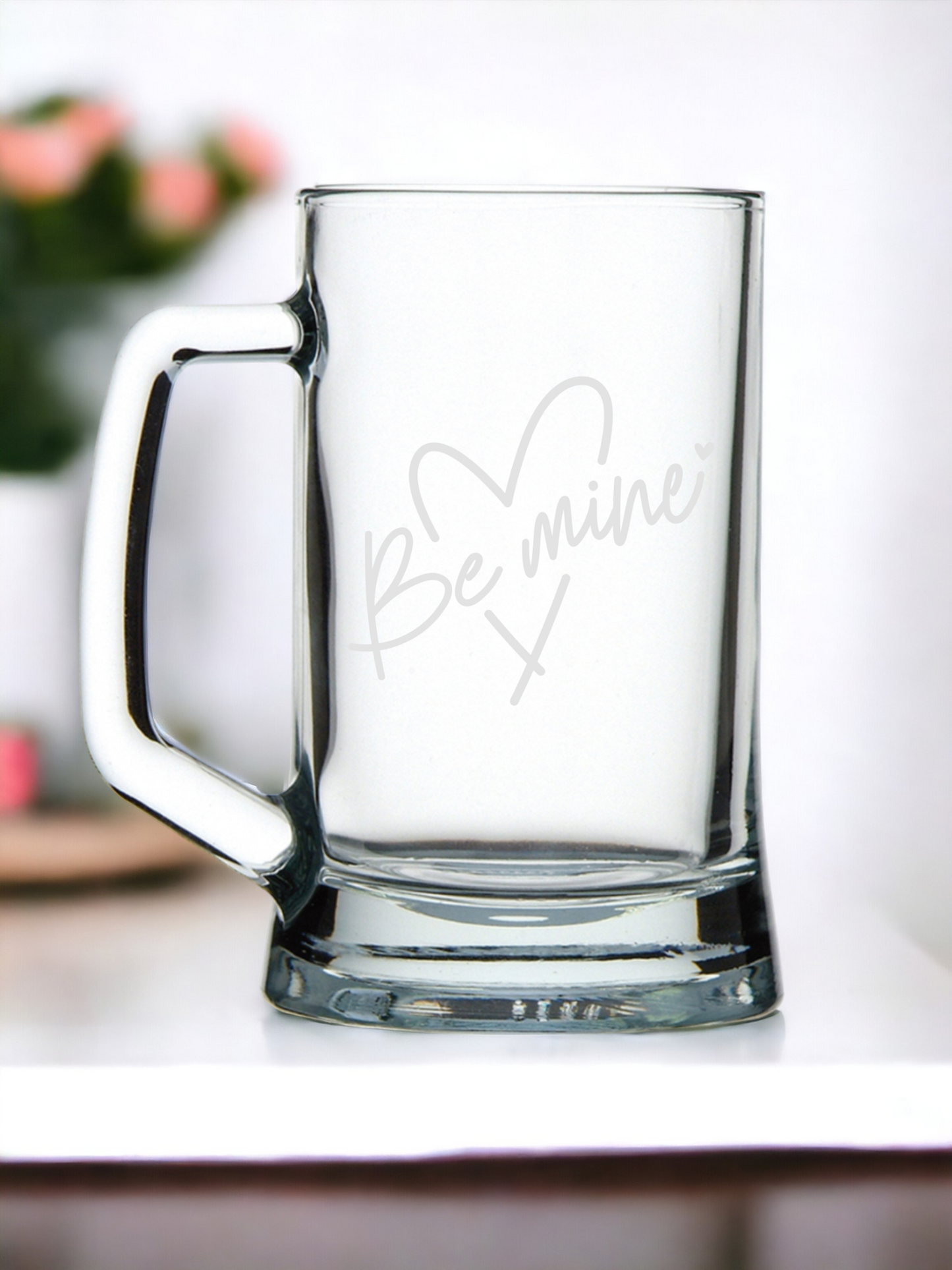 "Be Mine" Laser Engraved Beer Mug