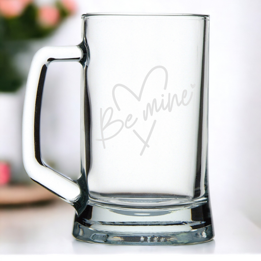 "Be Mine" Laser Engraved Beer Mug