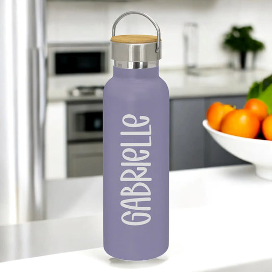 Engraved Personalised Drink Bottle with Handle - Font B