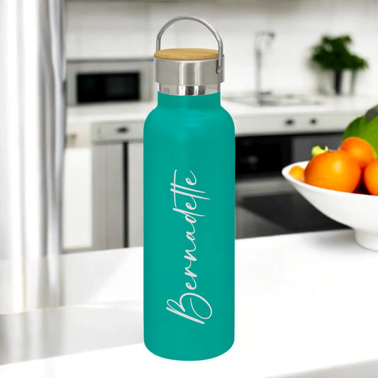 Engraved Personalised Drink Bottle with Handle - Font H