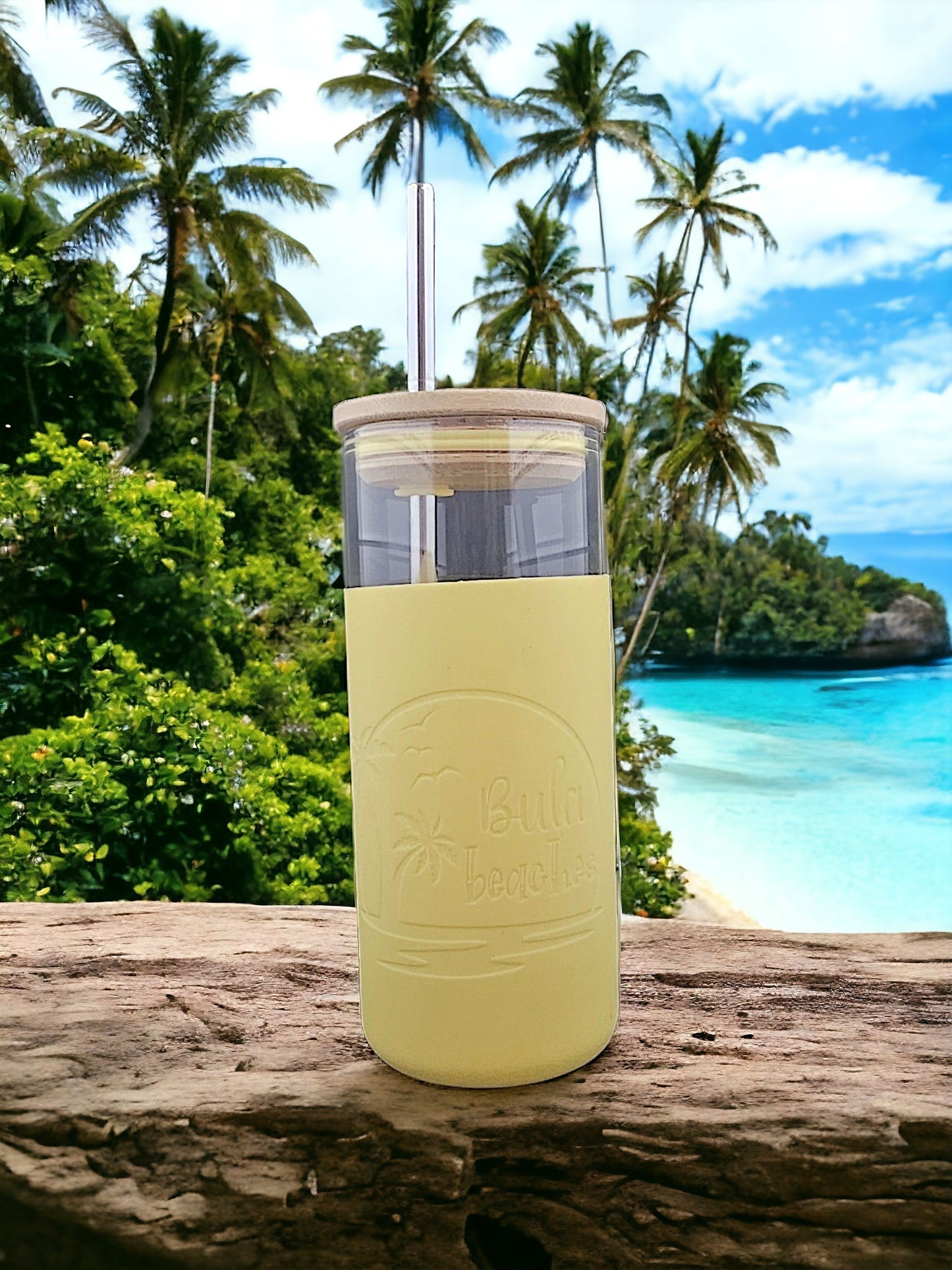 Glass Tumbler with Silicone Sleeve - Bula Beaches