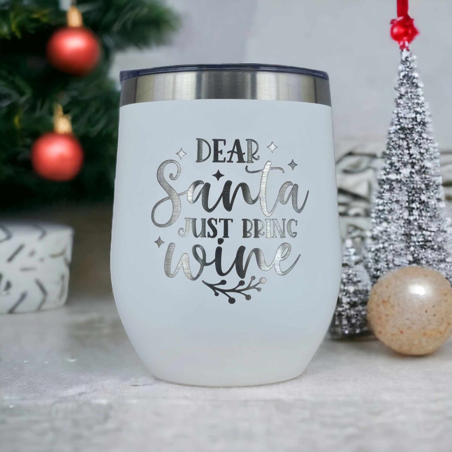 Dear Santa, Just Bring Wine - Stemless Wine Tumbler