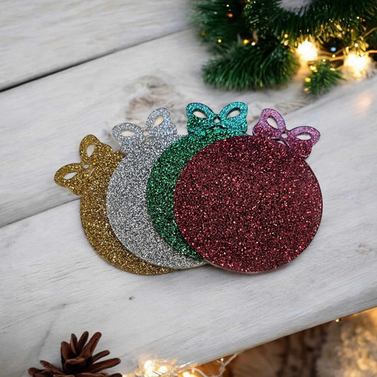 Laser-Cut Glitter Acrylic Bauble Blank