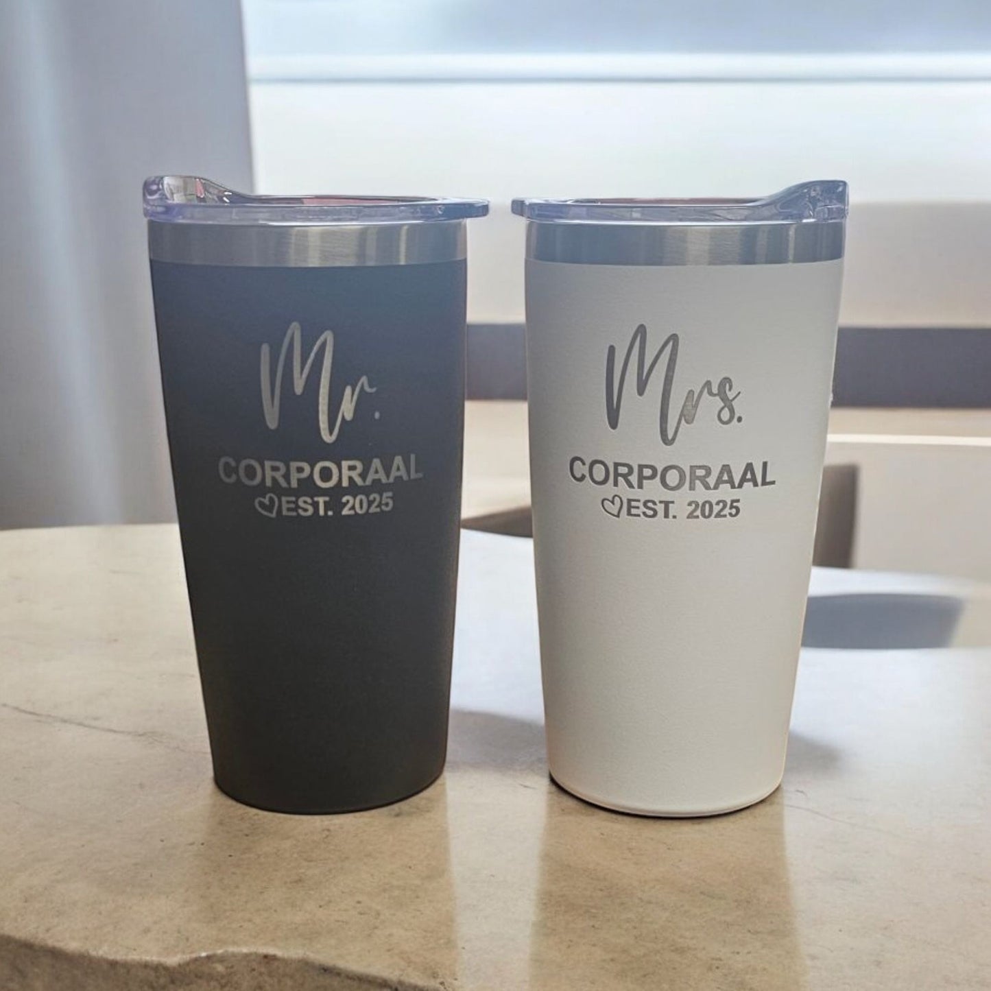 Mr. & Mrs. Personalised Coffee Tumblers