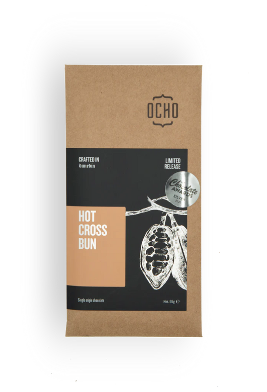 OCHO Hot Cross Bun Chocolate - 95g Block - Expired Stock