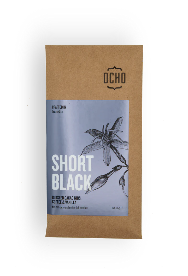 OCHO Short Black Chocolate - 95g Block - Expired Stock