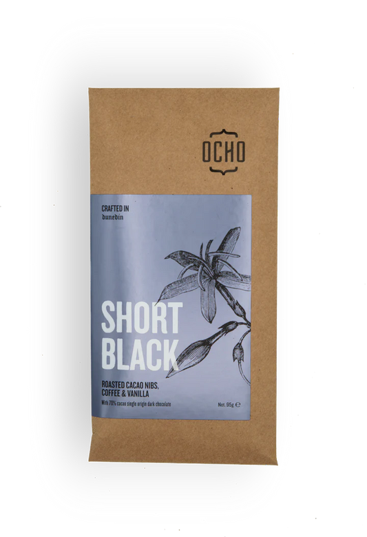 OCHO Short Black Chocolate - 95g Block - Expired Stock