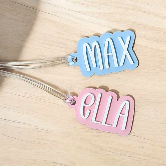 Personalised Acrylic Bag Tags – Custom Name Tags