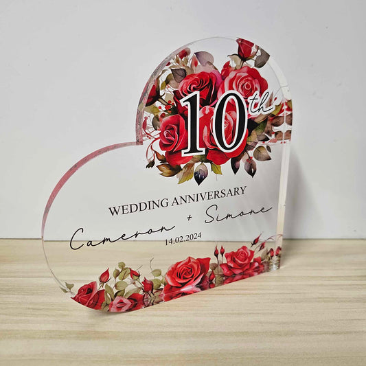 Personalised Anniversary Acrylic Heart Keepsake