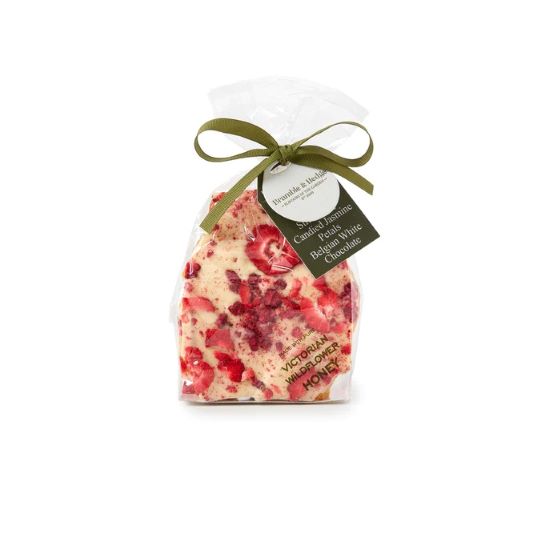 Raspberry, Strawberry & White Belgian Chocolate Honeycomb 200g