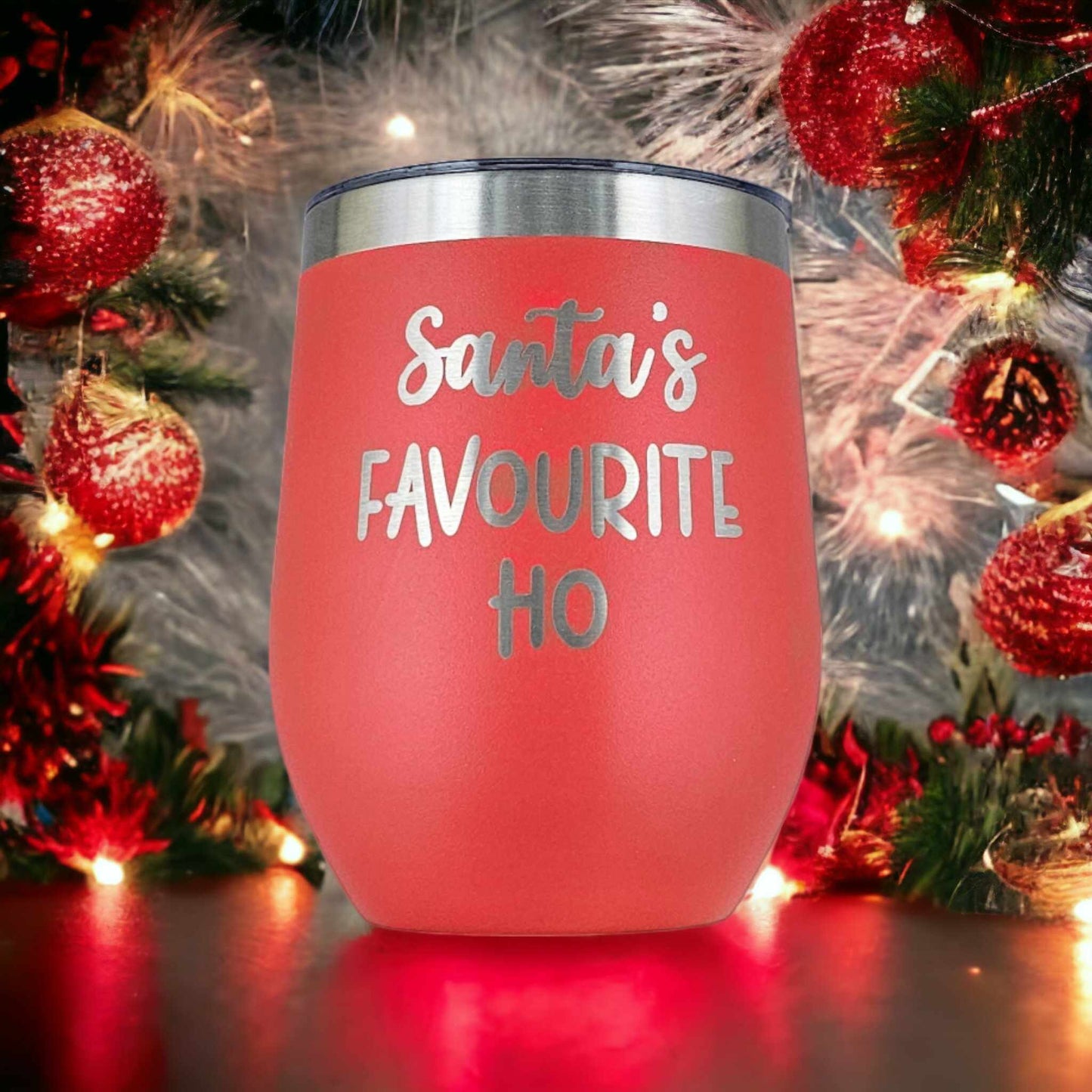 Santa's Favourite Ho - Stemless Wine Tumbler