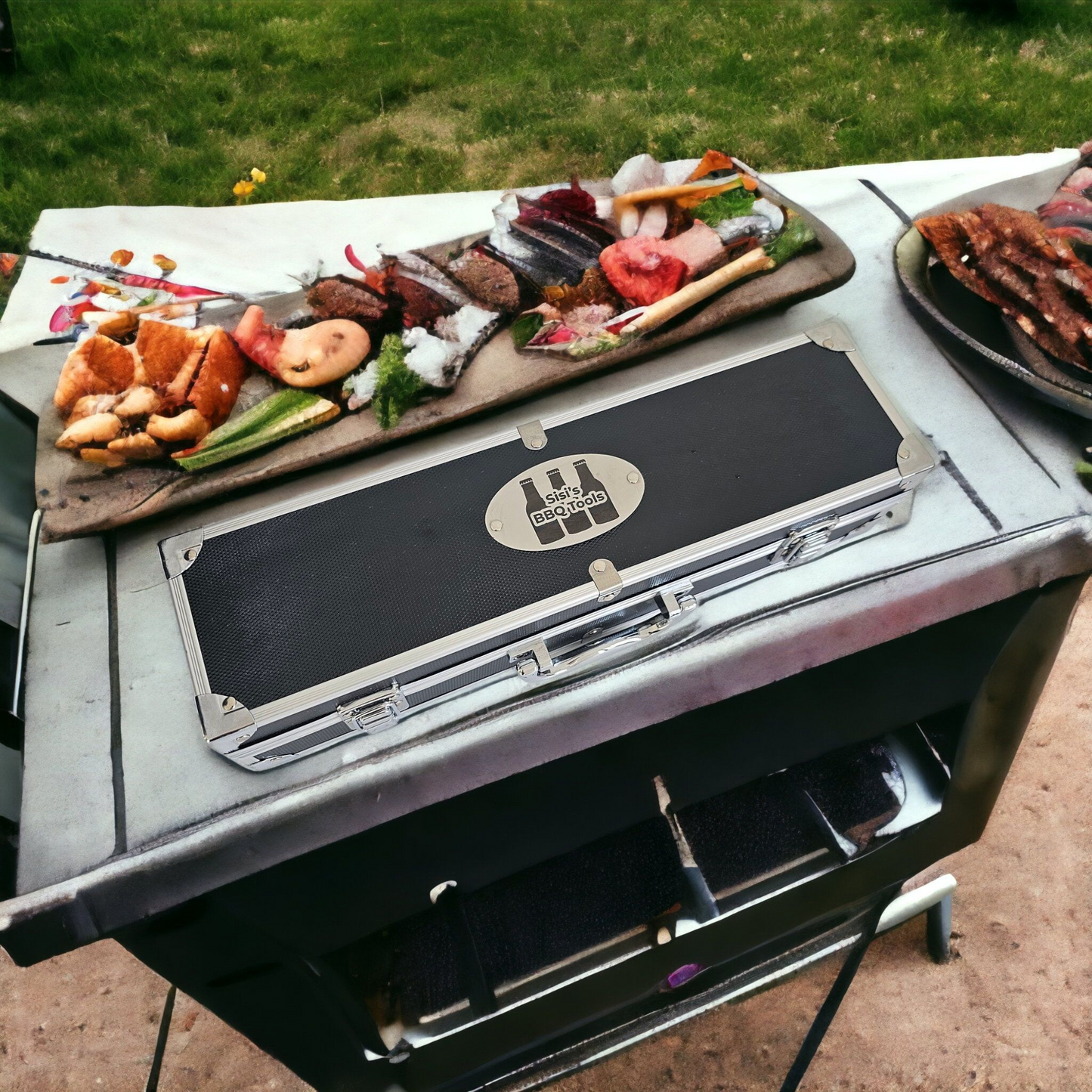 BBQ set with personalised case