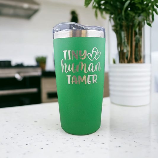 Tiny Human Tamer - Personalised Laser Engraved 600ml Coffee Travel Mug