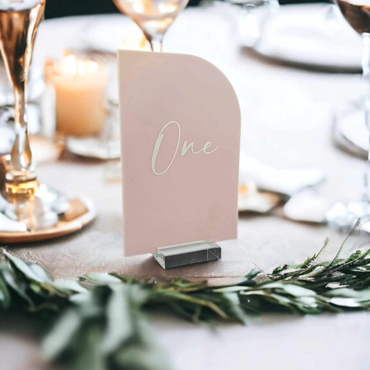 Half Arch Shaped Wedding Table Numbers | Wedding Signage NZ