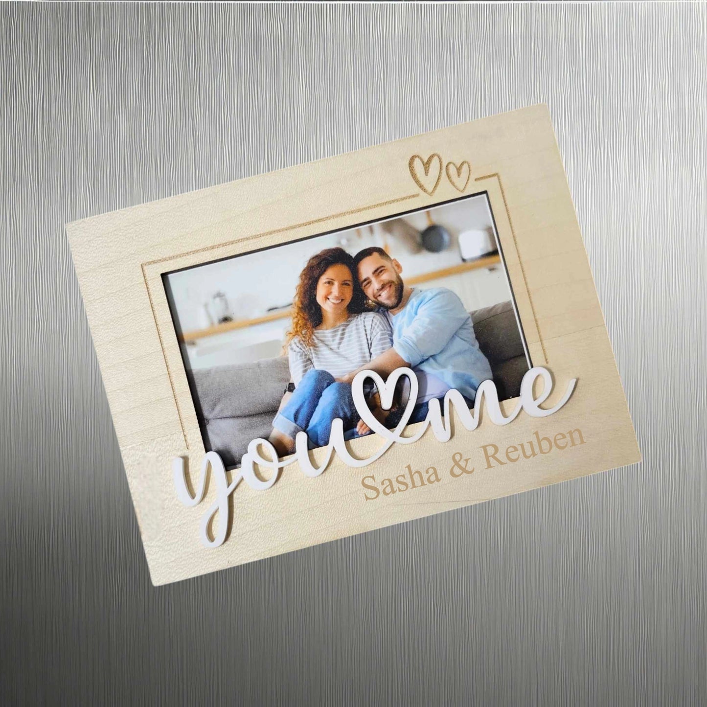 Personalised Photo Printed "You & Me" Magnetic Photo Frame