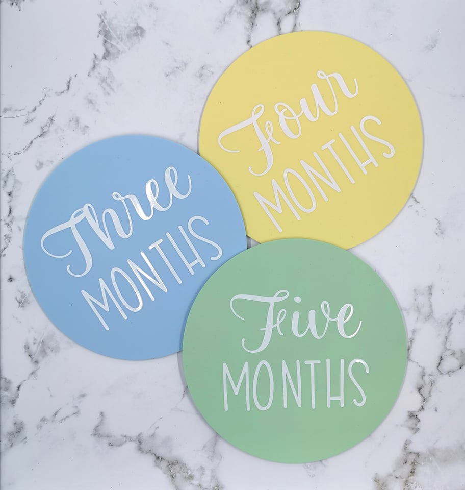 Pastel Acrylic Baby Milestones Discs - Set of 13