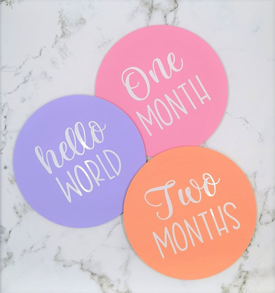 Pastel Acrylic Baby Milestones Discs - Set of 13