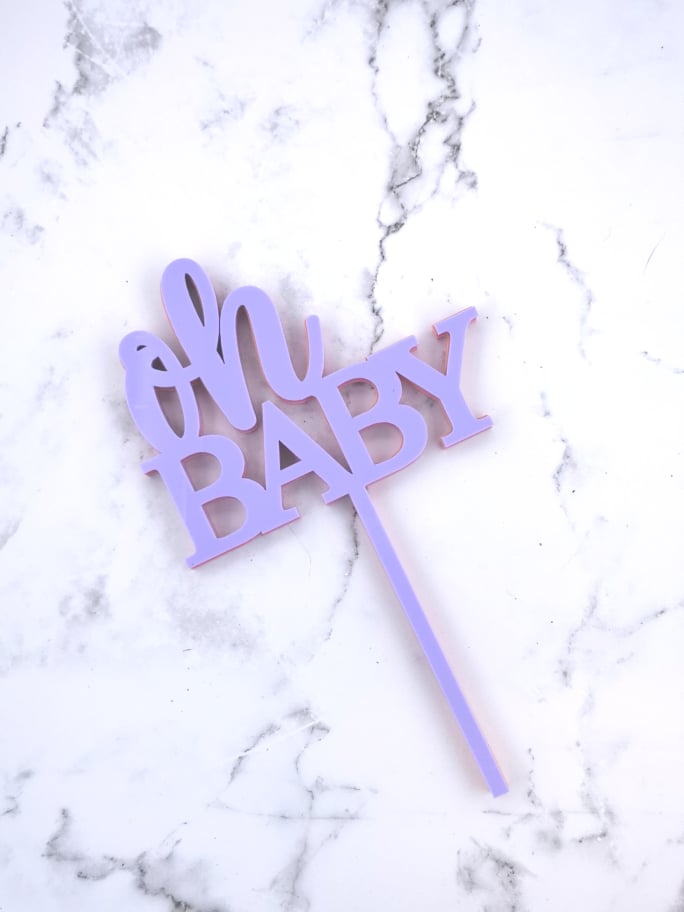 Oh Baby Cake Topper - Pastel Acrylic - 6 Colours!