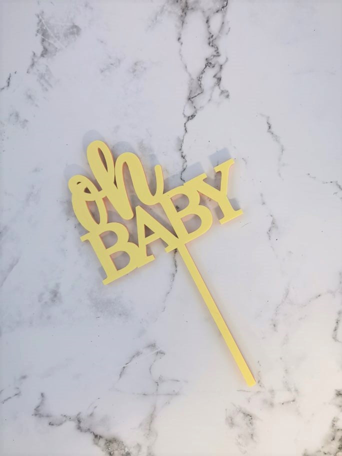 Oh Baby Cake Topper - Pastel Acrylic - 6 Colours!