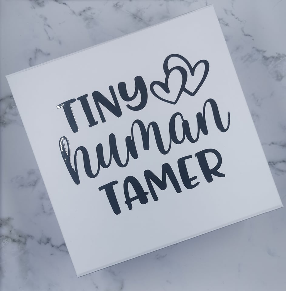 Tiny Human Tamer - Engraved Stemless Wine with Optional Matching Gift Box