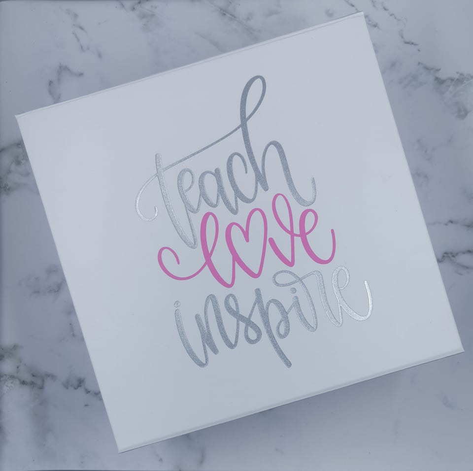 Teach, Love, Inspire - Engraved Stemless Wine Glass with Optional Matching Gift Box