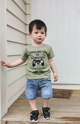 Leveling Up To Big Brother - Kid's Long Back Tee