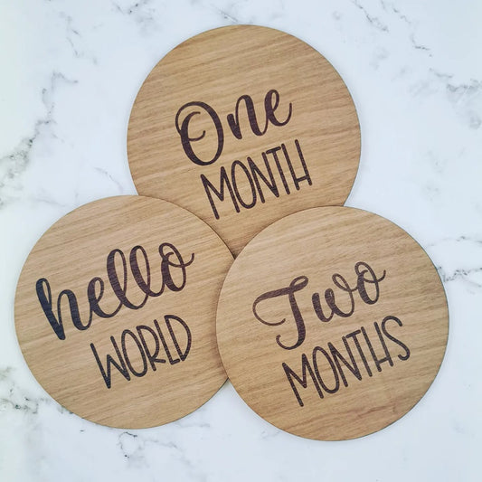 Wooden Baby Milestones Discs - Set of 13