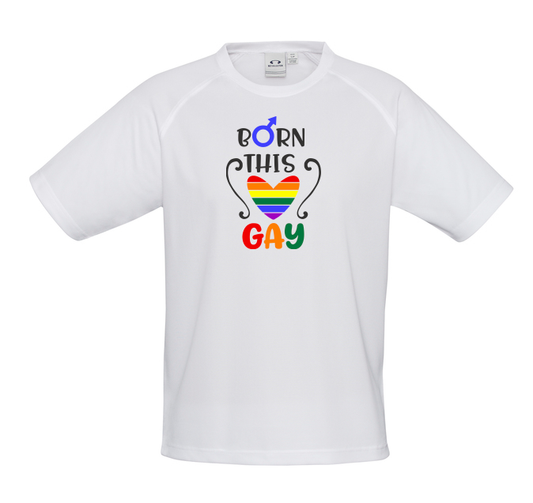 Sublimation Printed "Born this Gay" Pride T-Shirt - Men's - Sizes S - 5XL