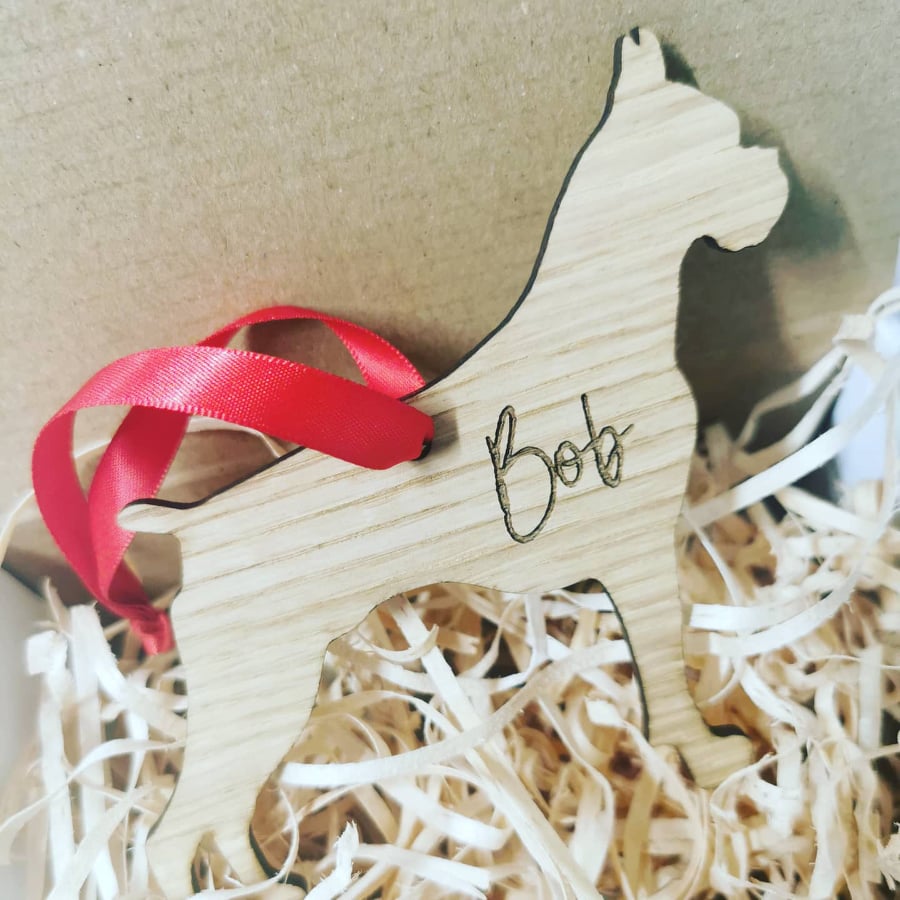 Personalised Dog Shaped Christmas Ornament