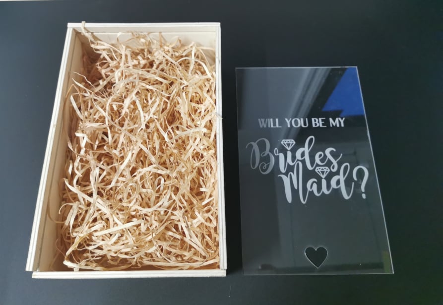 Wooden Bridesmaid Proposal Box - Will you be my Bridesmaid/Maid of Honour etc - Box ONLY