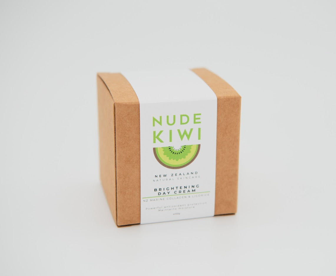 Nude Kiwi Brightening Day Cream - NZ Marine Collagen & Licorice - 100g