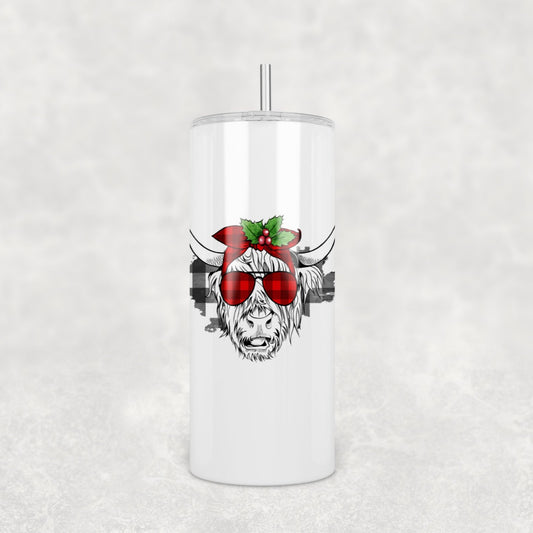 Highland Cow Christmas Tumbler 15oz (443mls)