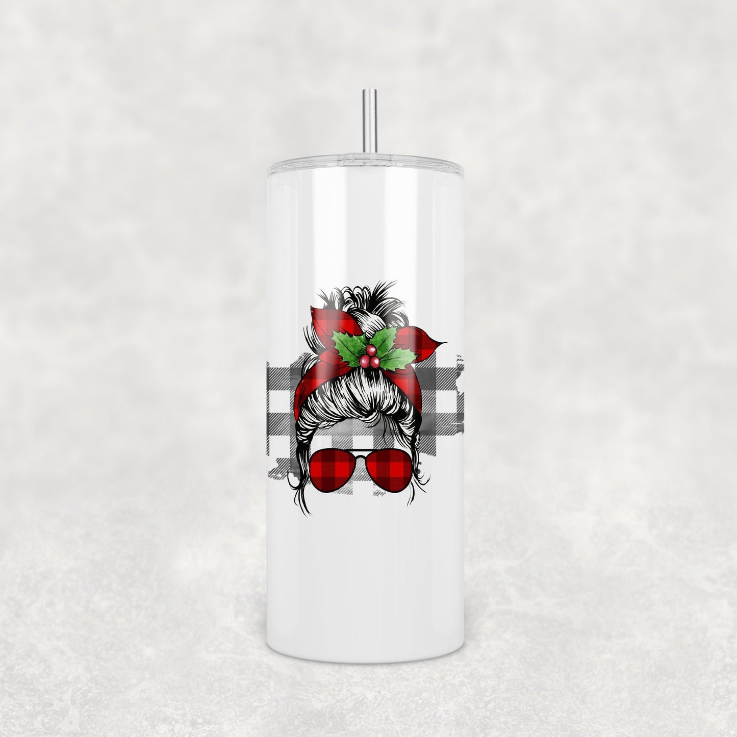 Messy Mum Bun Christmas Tumbler 15oz (443mls)