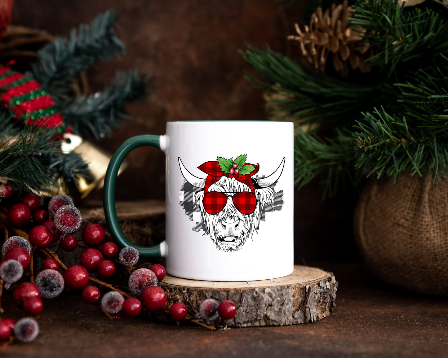 Christmas Highland Cow Coffee Mug