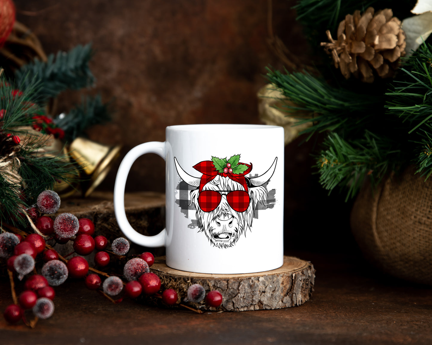 Christmas Highland Cow Coffee Mug