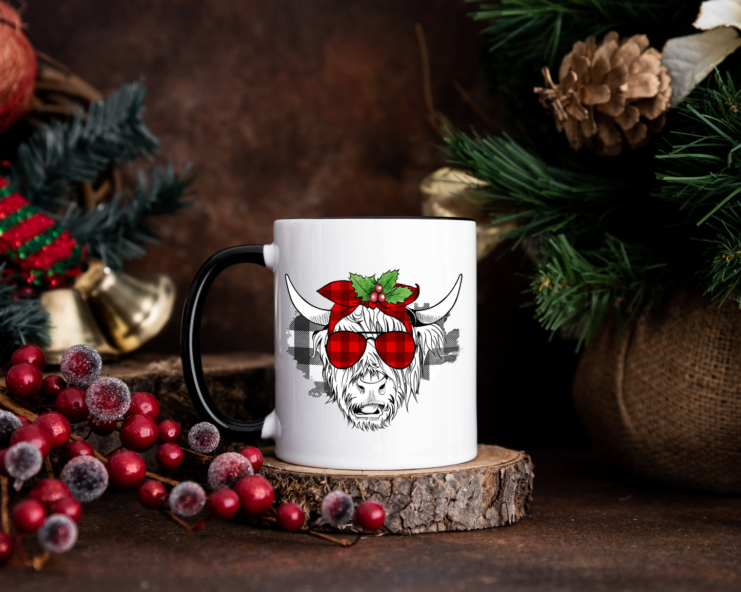 Christmas Highland Cow Coffee Mug