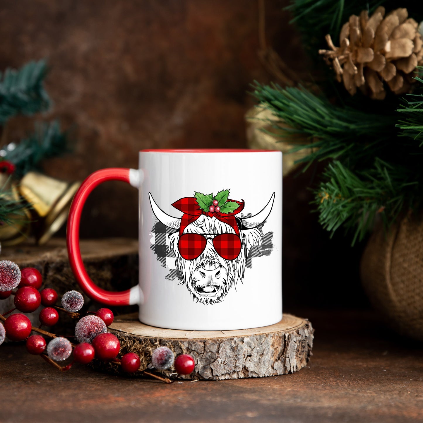 Christmas Highland Cow Coffee Mug