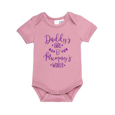 "Daddy's Girl & Mummy's World" - Baby Onesie - Short Sleeve