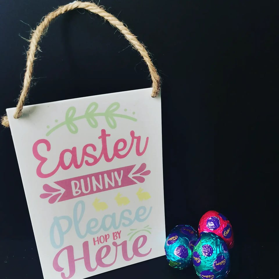 Easter Bunny Please Hop By Here Sign