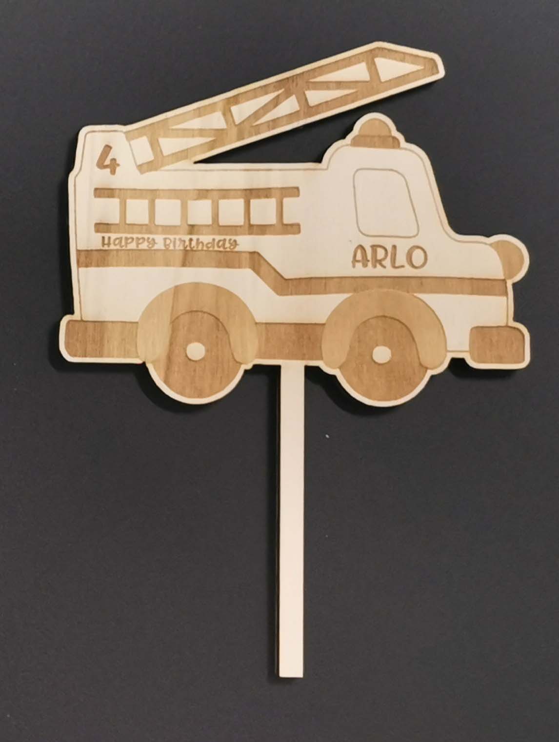 Fire Truck Cake Topper - Personalised