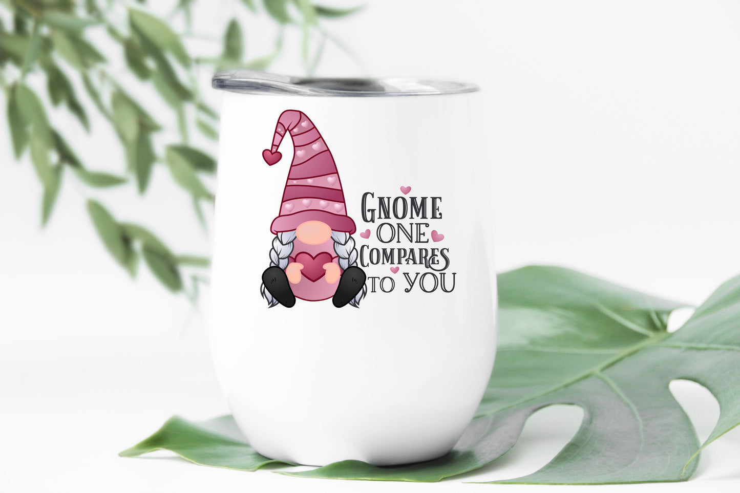 Gnome One Compares To You (Girl Gnome) Stemless Wine Tumbler 12oz (350mls)