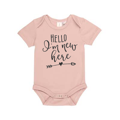 "Hello, I'm New here" - Baby Onesie - Short Sleeve