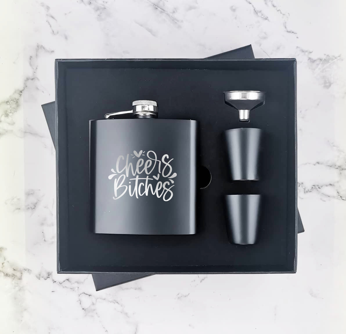 Cheers Bitches - Hip Flask Gift Set