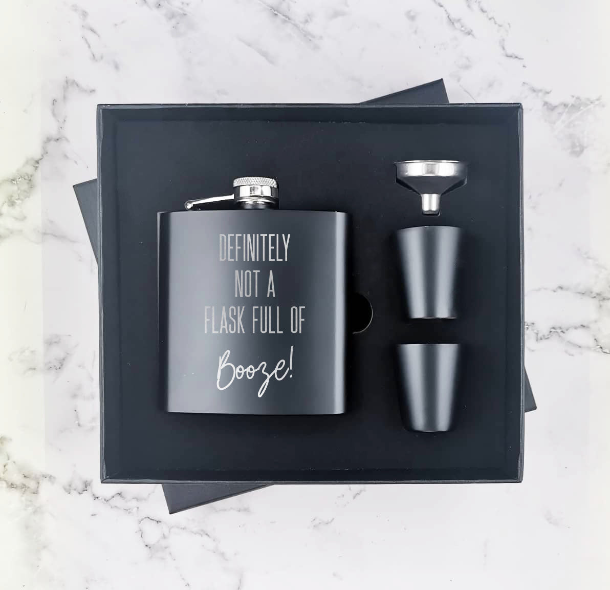 Definitely Not a Flask Full of Booze - Hip Flask Gift Set