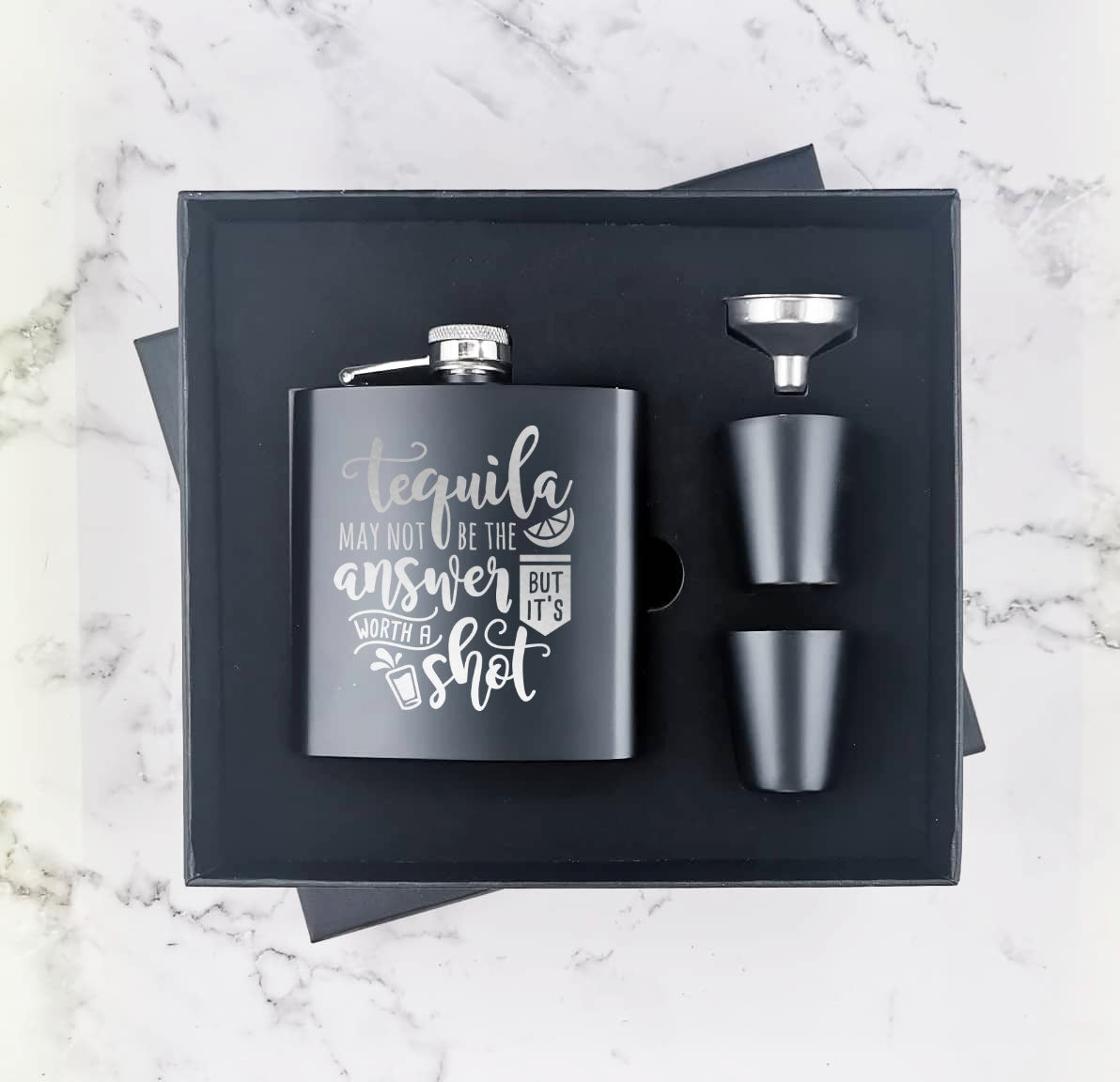 Tequila Might Not Be The Answer, But It's Worth A Shot - Hip Flask Gift Set