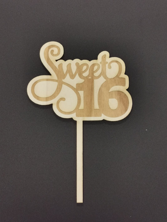 Sweet 16 Cake Topper