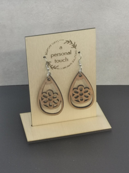 Delicate Flower Tear Drop Earrings