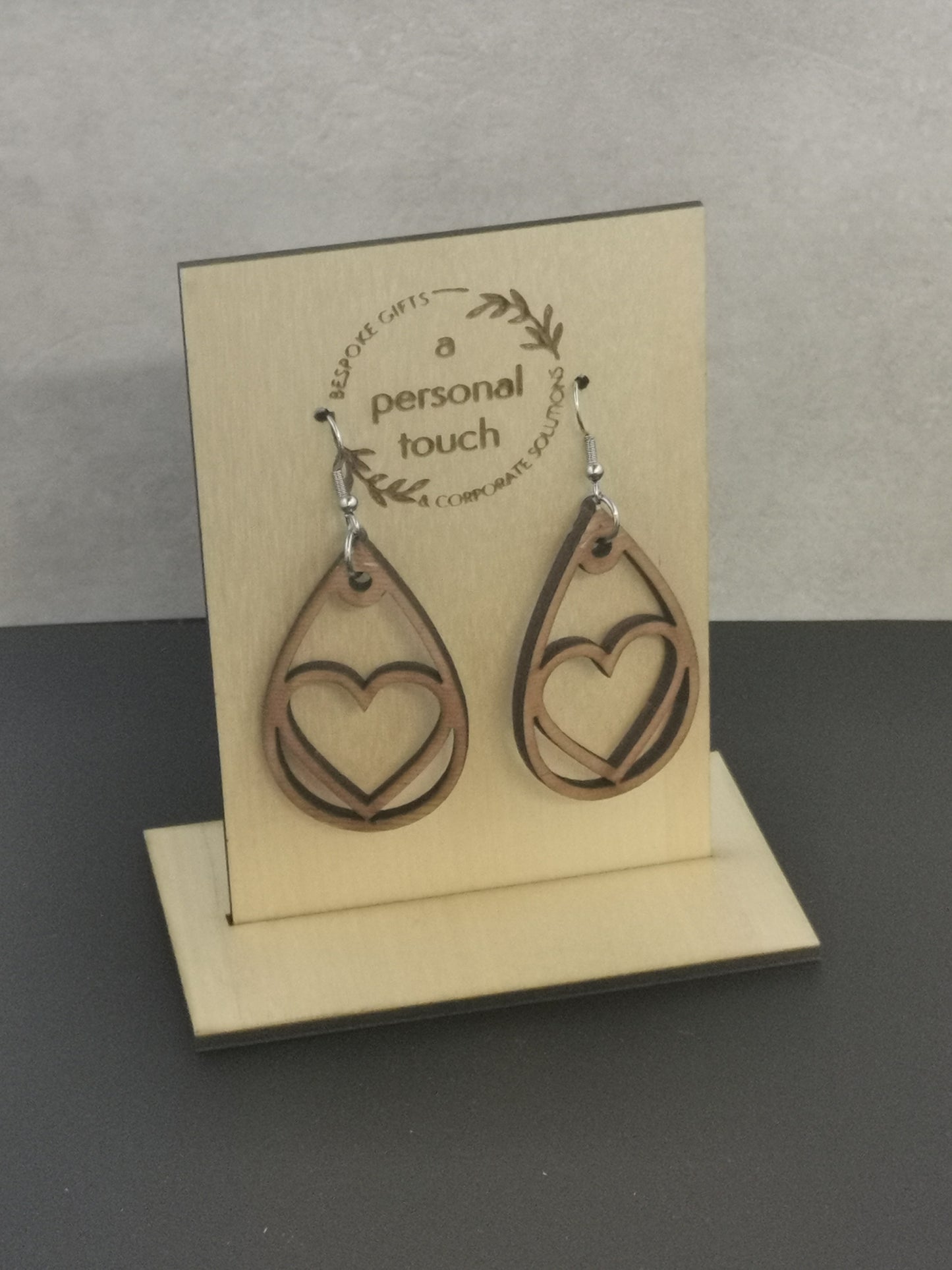 Single Heart Tear Drop Earrings