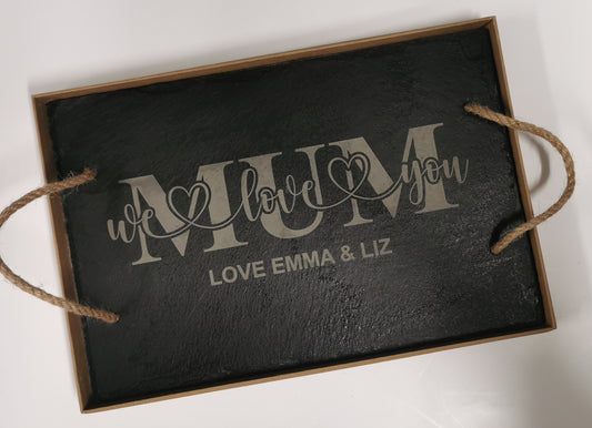 Personalised Slate Serving Board - We Love You