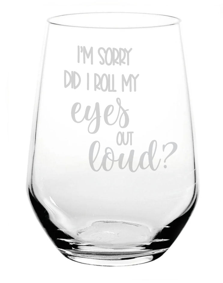 Laser Engraved Funny Stemless Wine Glass with Gift Box